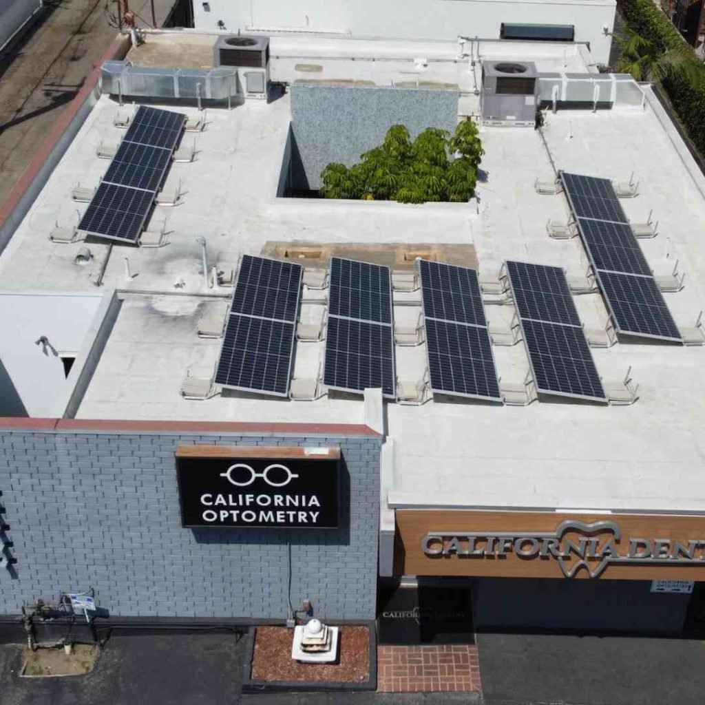 Aerial photo of LASG commercial installation