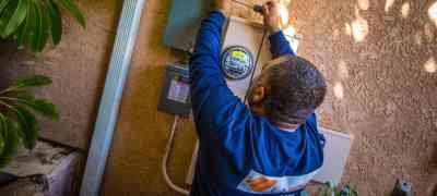 Photo of LASG tech working on main panel